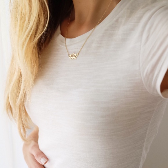 Lotus Necklace | 14k Gold Plated - Picture 2 of 5
